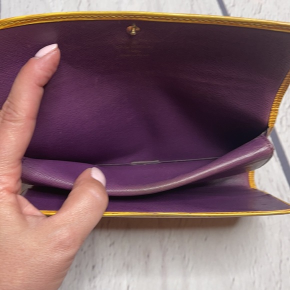 Auth Louis Vuitton PTI Clutch Wallet Yellow Purple - Picture 10 of 13